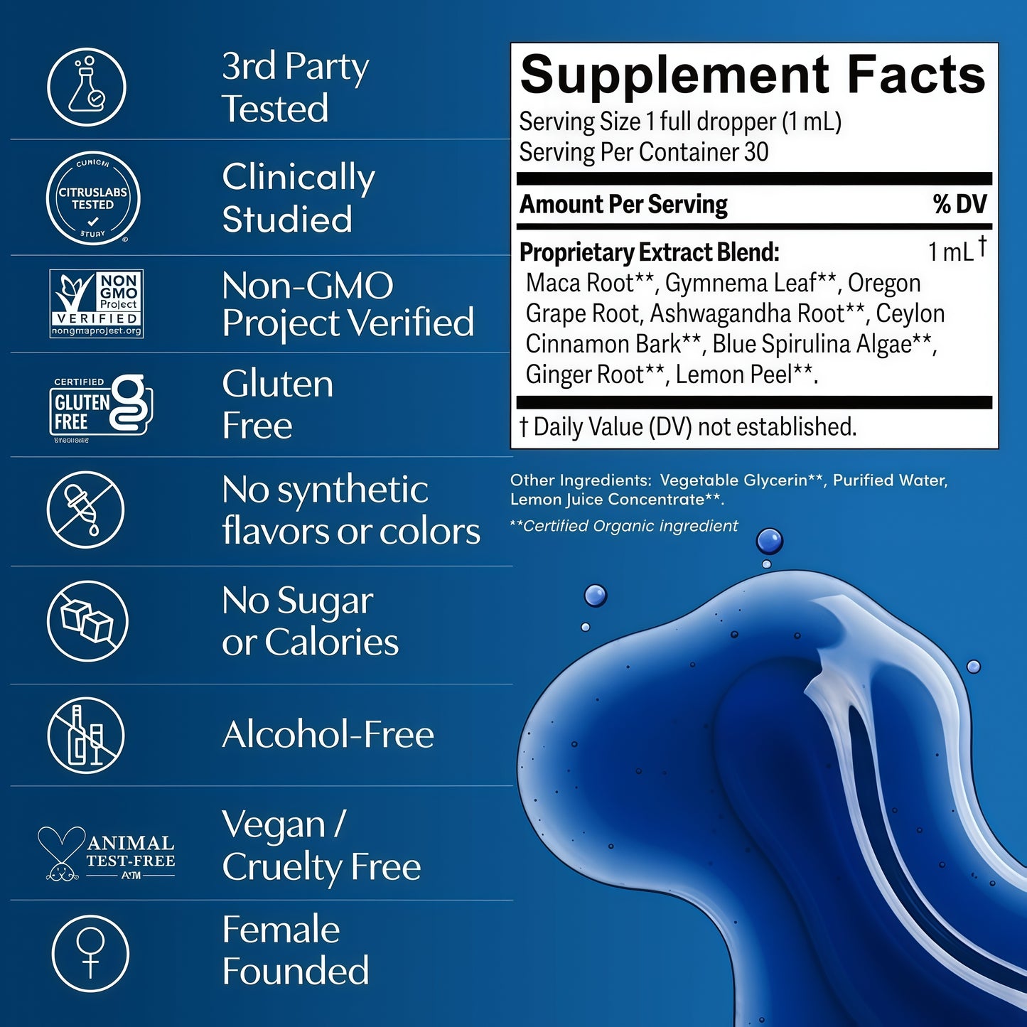 Apothékary Blue Burn Herbal Supplement Liquid Drops
